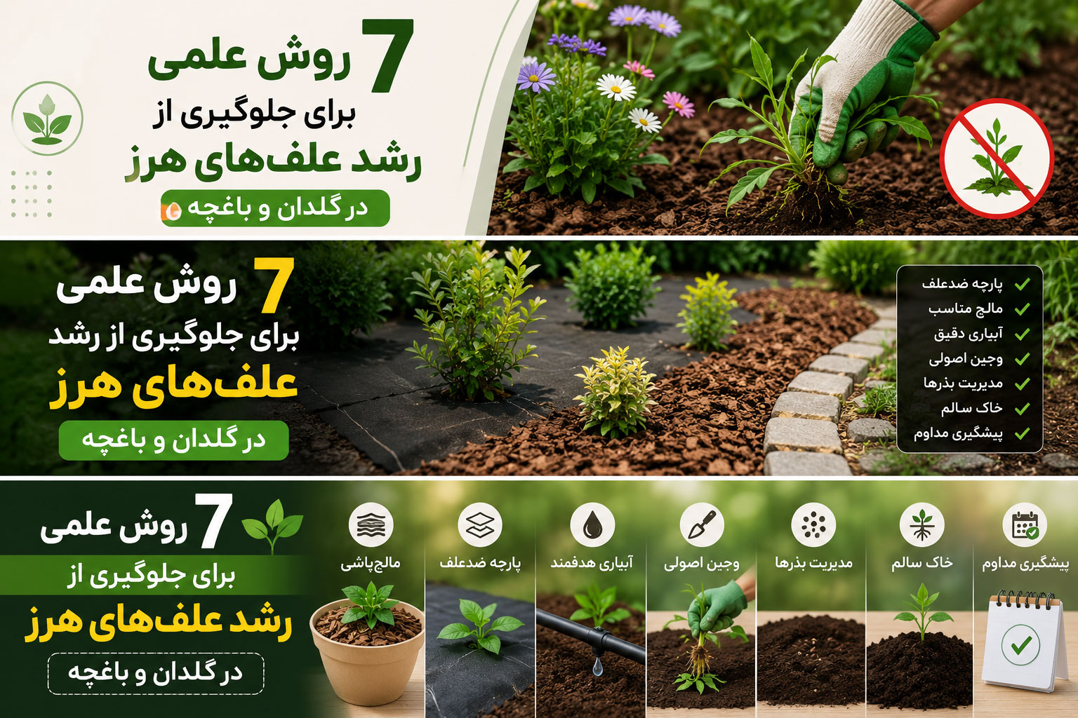 جلوگیری از رشد علف‌های هرز در گلدان و باغچه