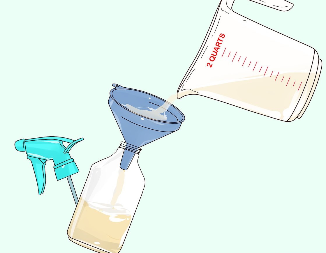 آفت کش را در یک بطری اسپری بریزید